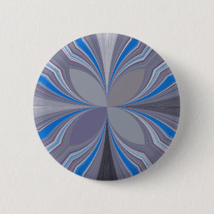 Bóton Redondo 5.08cm Azul Floral