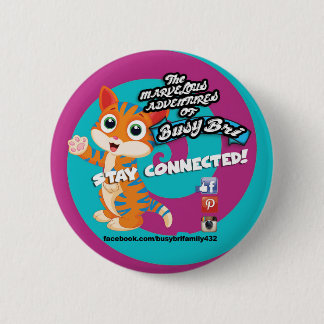 Bóton Redondo 5.08cm Azul o botão do gato