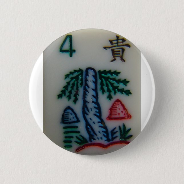 Bóton Redondo 5.08cm Azulejo da flor (Frente)