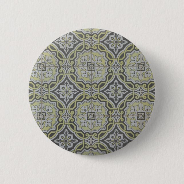 Bóton Redondo 5.08cm Azulejos Vintage (Frente)