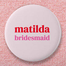 Bachelorette Mínimo Vermelho e Rosa de Bridesmaid