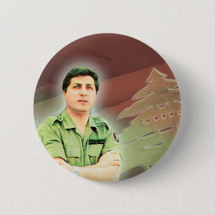 Bóton Redondo 5.08cm Bachir Gemayel Presidente Libanês