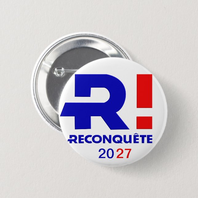 Bóton Redondo 5.08cm Badge rond 57 mm, Reconquête 2027 (Frente & Verso)
