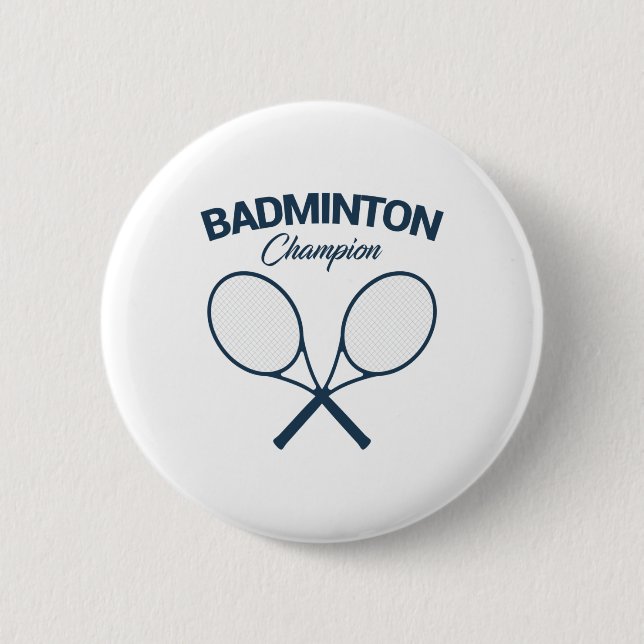 Bóton Redondo 5.08cm Badminton Champion I Racket I Shuttle I Badminton (Frente)