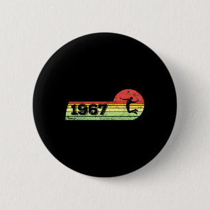 Bóton Redondo 5.08cm Badminton-player Vintage 1967 Birthday Shuttle Bad