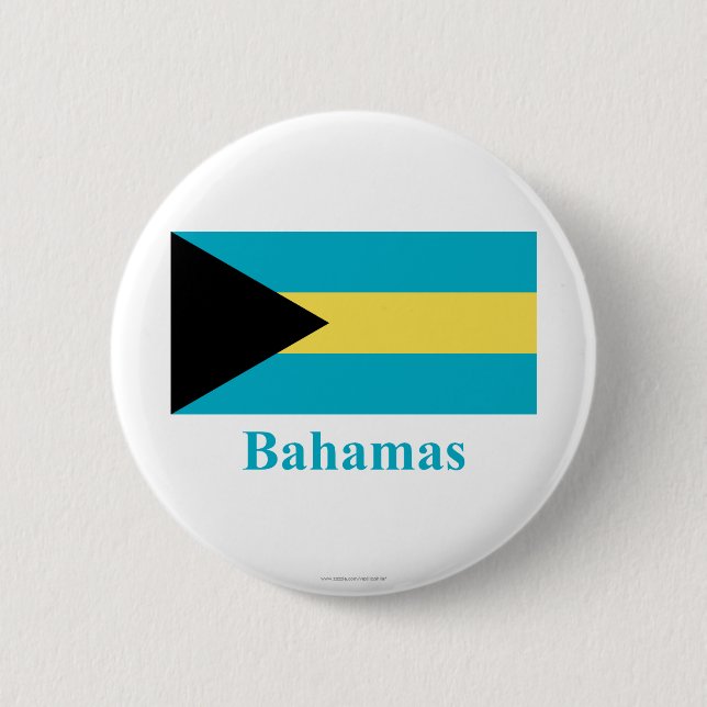 Bóton Redondo 5.08cm Bahamas embandeiram com nome (Frente)