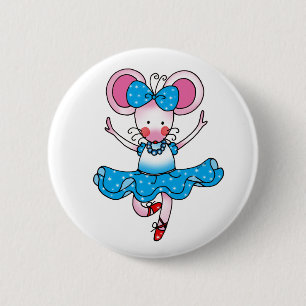 Bóton Redondo 5.08cm Bailarina bonito da menina do rato