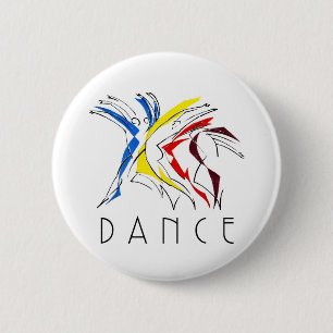 Bóton Redondo 5.08cm Bailarinos Abstratos Dançando - Obra de Arte para