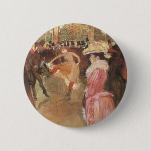 Bóton Redondo 5.08cm Baile na Boate por Toulouse Lautrec