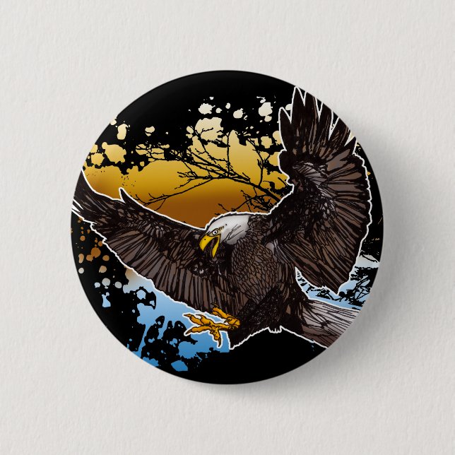 Bóton Redondo 5.08cm Bald Eagle (Frente)