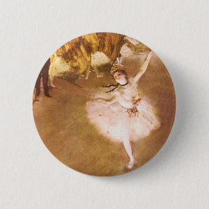 Bóton Redondo 5.08cm Balé Dancer Degas Star Painting