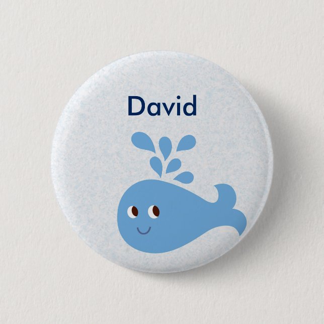 Bóton Redondo 5.08cm Baleia branca com escoamento personalizável (Frente)