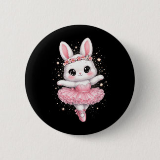 Bóton Redondo 5.08cm Ballerina Fofa Bunny Ballet Coelho Menina