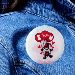 Bóton Redondo 5.08cm Balões do Amor: Eu Te Amo Botão