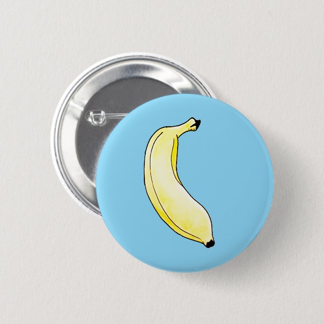 Bóton Redondo 5.08cm banana a cores (Frente & Verso)