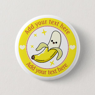Bóton Redondo 5.08cm Banana Personalizada Divertida