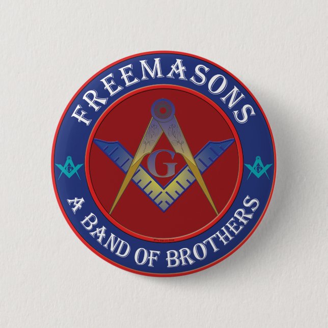 Bóton Redondo 5.08cm Banda dos Freemasons dos irmãos (Frente)