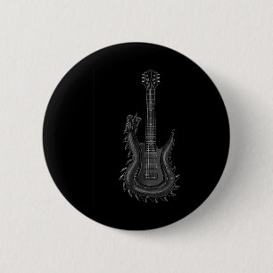 Bóton Redondo 5.08cm Banda Rock and Roll Guitar s for Men Banda Tee 6