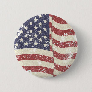 Bóton Redondo 5.08cm Bandeira americana afligida