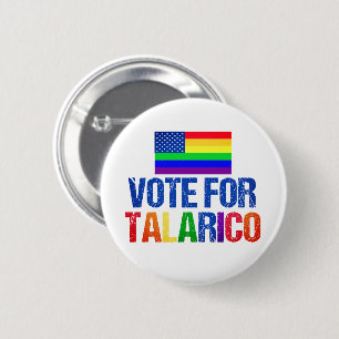 Bóton Redondo 5.08cm Bandeira Americana Arco-íris Talarico Eleição 2026