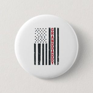 Bóton Redondo 5.08cm Bandeira Americana Avô Design Patriótico Vintage_