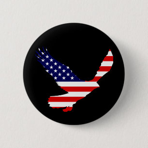 Bóton Redondo 5.08cm Bandeira americana da águia americana