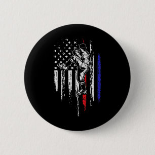 Bóton Redondo 5.08cm Bandeira Americana de Beisebol Arremessador Usa Ar