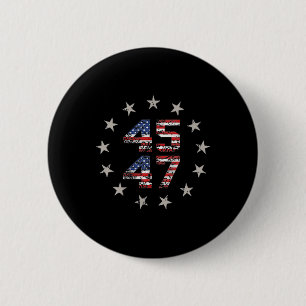 Bóton Redondo 5.08cm Bandeira Americana de Dois Lados 45 47 Trump 2024