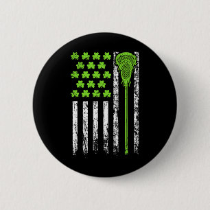 Bóton Redondo 5.08cm Bandeira Americana de Lacrosse Engraçada Dia de Sã