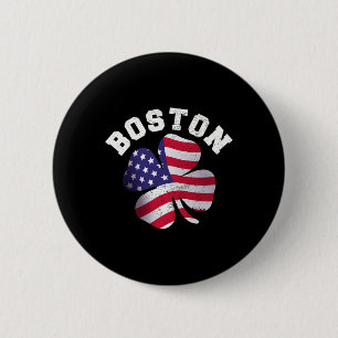 Bóton Redondo 5.08cm Bandeira Americana Dia de São Patrício Clic Boston