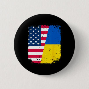 Bóton Redondo 5.08cm Bandeira Americana Dos EUA Ucrânia Amizade País Vi