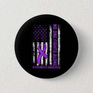 Bóton Redondo 5.08cm bandeira americana luta conscientização alzheimer