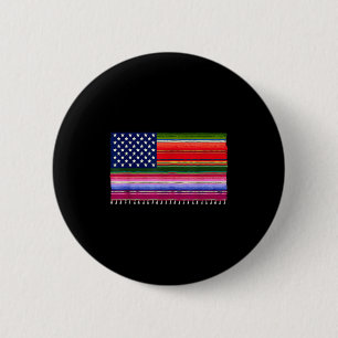 Bóton Redondo 5.08cm bandeira americana mexicana serape cinco de maio p