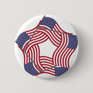 Bóton Redondo 5.08cm Bandeira Americana Patriótica Dia 4 de julho de In