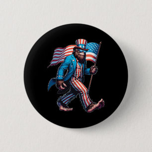 Bóton Redondo 5.08cm Bandeira Americana Patriótica do Pé-Grande de julh