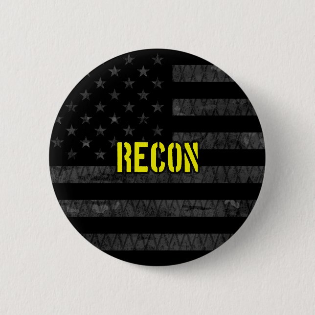 Bóton Redondo 5.08cm Bandeira Americana Subjugada do Recon (Frente)