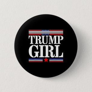 Bóton Redondo 5.08cm Bandeira Americana Trump Fofo Mulheres Meninas Men