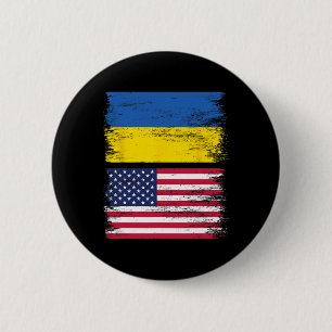 Bóton Redondo 5.08cm Bandeira Americana Ucraniana Ucrânia EUA América R