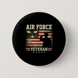 Bóton Redondo 5.08cm Bandeira americana veterano da força aérea patriot