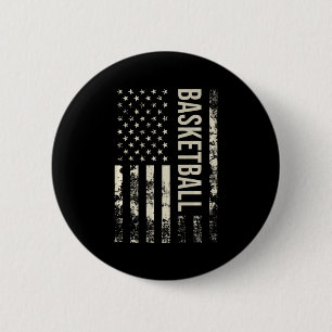 Bóton Redondo 5.08cm Bandeira americana vintage de basquete premium