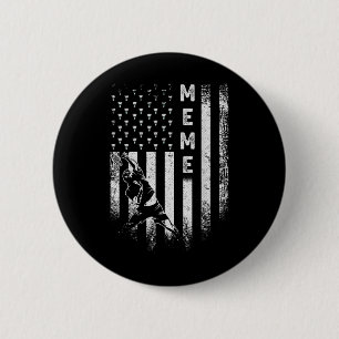 Bóton Redondo 5.08cm Bandeira Americana Vintage EUA Orgulhosa Sil Meme