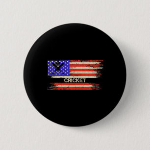 Bóton Redondo 5.08cm Bandeira Americana Vintage Usa Equipe De Críquete