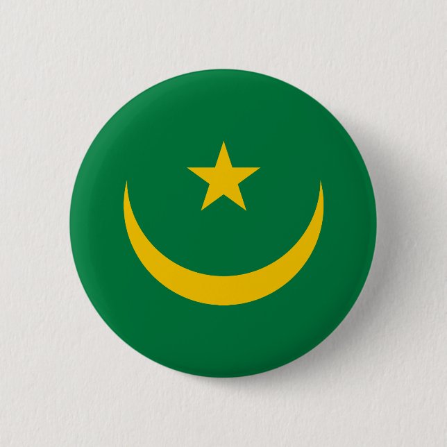 Bóton Redondo 5.08cm Bandeira Antiga da Mauritânia (Frente)