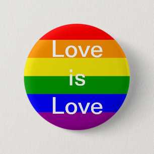 Bóton Redondo 5.08cm Bandeira arco-íris do orgulho gay amor é amor