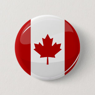 Bóton Redondo 5.08cm Bandeira canadense redonda lustrosa