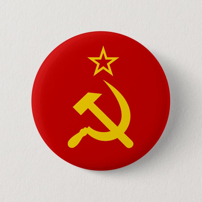 Bóton Redondo 5.08cm Bandeira comunista URSS de Rússia (Frente)