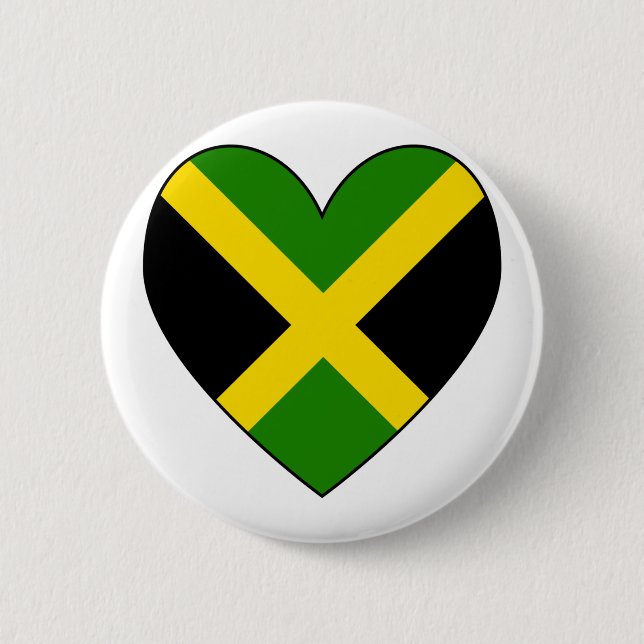 Bóton Redondo 5.08cm Bandeira Coração Jamaicano (Frente)
