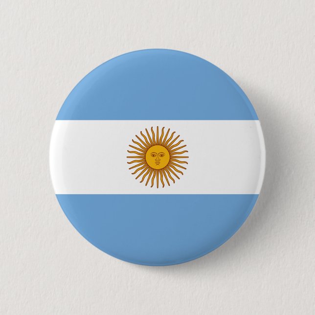 Bóton Redondo 5.08cm Bandeira da Argentina (Frente)