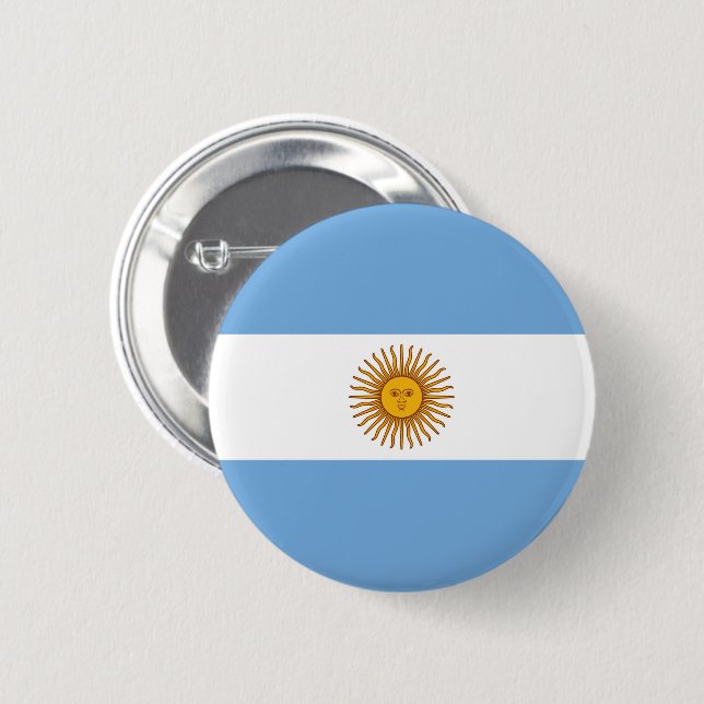 Bóton Redondo 5.08cm Bandeira da Argentina (Frente & Verso)