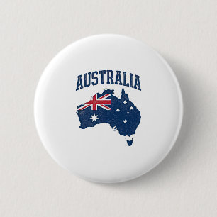 Bóton Redondo 5.08cm Bandeira da Austrália Mapa Gráfico Antigo Maltrata